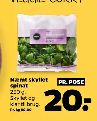 Netto Næmt skyllet spinat oferta