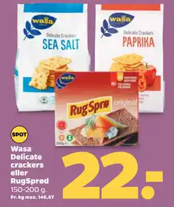 Netto Wasa Delicate crackers eller RugSprød oferta