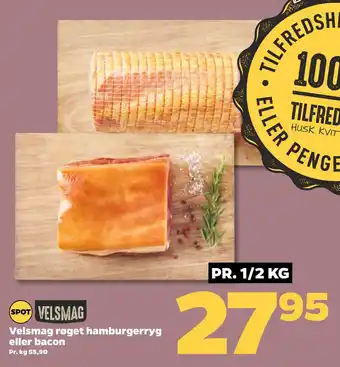 Netto Velsmag røget hamburgerryg eller bacon oferta