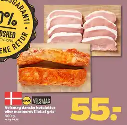 Netto Velsmag danske koteletter eller marineret filet af gris oferta