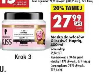 Biedronka Maska do włosów Gliss oferta