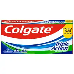 Biedronka Colgate Triple Action Original Mint Pasta do zębów 2x75 ml oferta