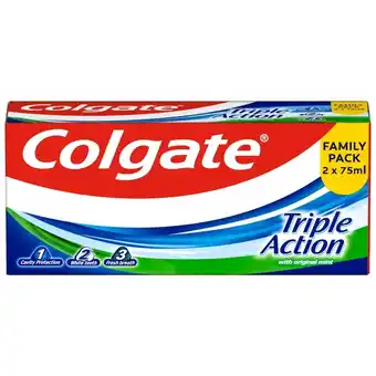 Biedronka Colgate Triple Action Original Mint Pasta do zębów 2x75 ml oferta