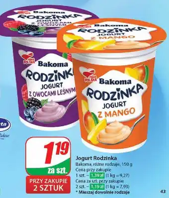 Dino Jogurt z owocami leśnymi Bakoma Rodzinka oferta