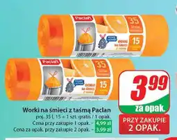 Dino Worki na śmieci z taśmą 35 l pomarańczowe Paclan oferta