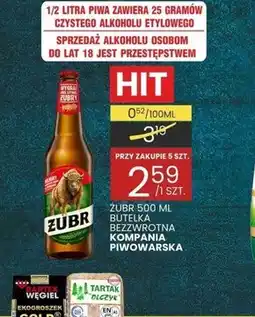 Wafelek Żubr Piwo jasne 500 ml oferta