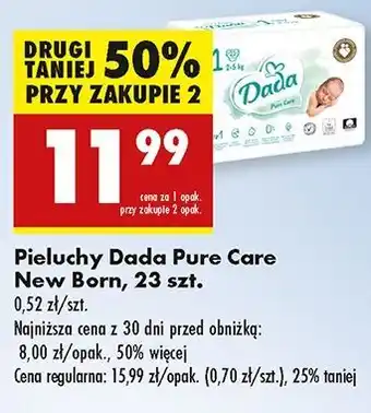 Biedronka Pieluchy Dada Pure Care New Born 23 szt oferta