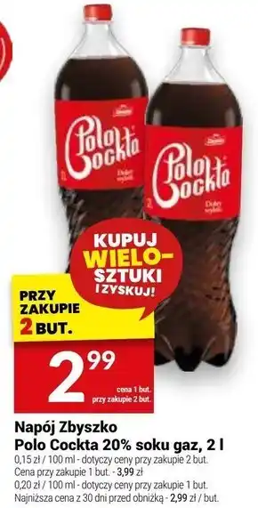 Twój Market Polo Cockta Napój gazowany o smaku cola 2 l oferta