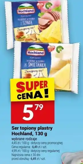 Twój Market Hochland Ser kremowy w plastrach z szynką 130 g oferta