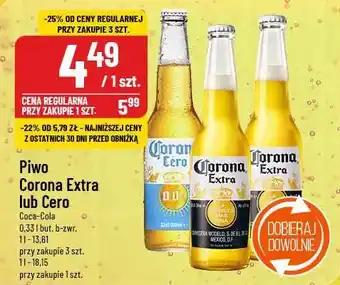 Polomarket Piwo Corona Extra lub Cero oferta