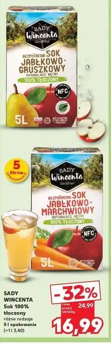 Kaufland Sok jabłkowo-marchwiowy Sady Wincenta oferta