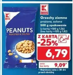 Kaufland Orzeszki ziemne solone K-Classic oferta