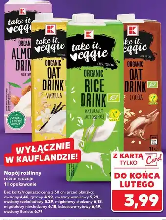 Kaufland Napój owsiany barista K-Take It Veggie oferta