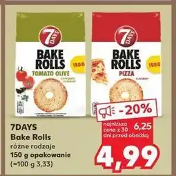 Kaufland Bake rolls pomidory oliwki i oregano 7 Days Rolls oferta