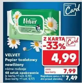 Kaufland Papier toaletowy nawilżany rumianek & aloe vera Velvet oferta