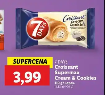 Lidl Croissant z kremem o smaku waniliowym z mlekiem i kawałkami ciastek 7 days cream & cookies oferta