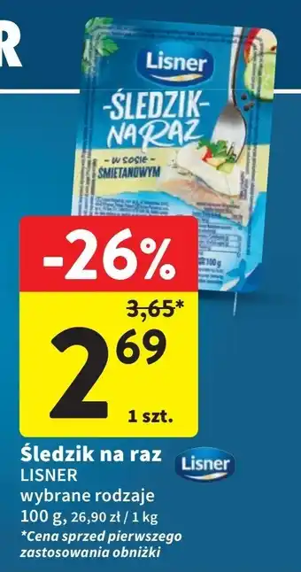 Intermarche W sosie śmietankowym Lisner śledzik na raz oferta