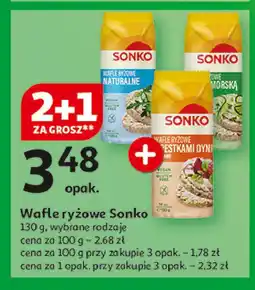 Auchan Wafle ryżowe z pestkami dyni i algami morskimi Sonko oferta