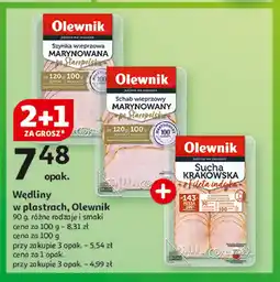 Auchan Kiełbasa krakowska sucha z filetem z indyka Olewnik oferta