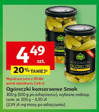 Auchan Ogóreczki z miodem Smak oferta