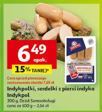 Auchan Serdelki indykpolki pikantne z cheddarem oferta