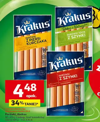 Auchan Parówki z szynki dobre z natury Krakus animex oferta