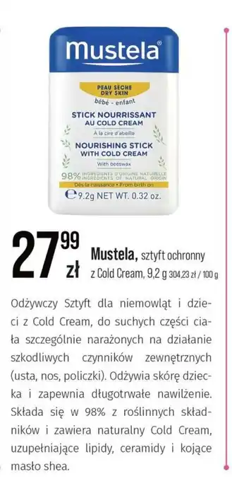 Apteka Cosmedica Mustela sztyft ochronny z Cold Cream oferta