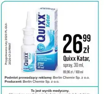 Apteka Cosmedica Quixx Katar, spray oferta