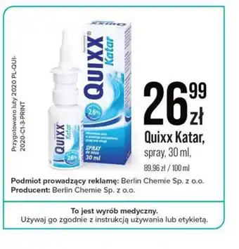 Apteka Cosmedica Quixx Katar oferta