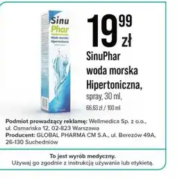 Apteka Cosmedica SinuPhar woda morska hipertoniczna oferta