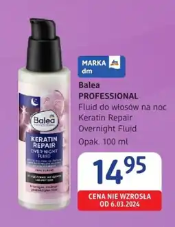 dm drogerie markt Balea Professional Fluid do włosów na noc Keratin Repair Overnight Fluid oferta