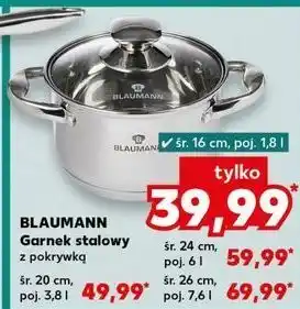 Kaufland Garnek stalowy z pokrywką 26 cm Blaumann oferta