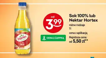 Żabka Sok 100% lub Nektar Hortex oferta