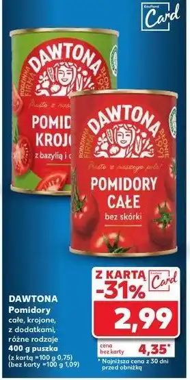 Kaufland Pomidory krojone z bazylią i oregano Dawtona oferta