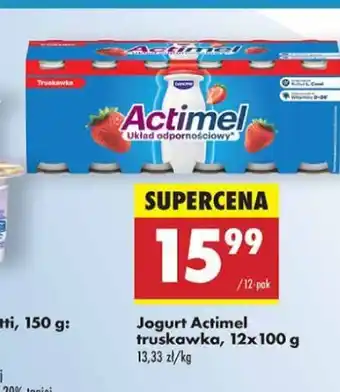 Biedronka Jogurt truskawka Danone actimel oferta