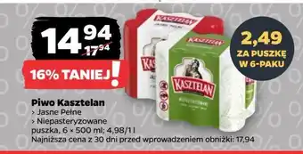 Netto Piwo Kasztelan Niepasteryzowane oferta