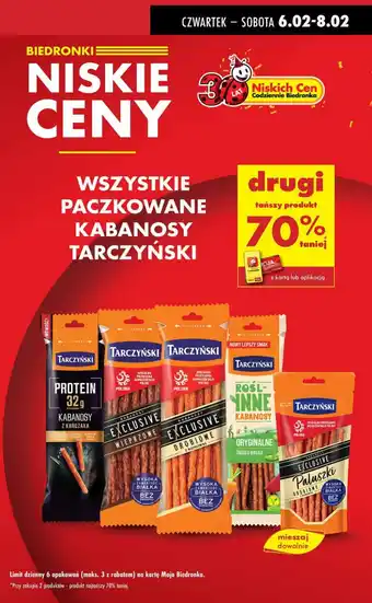 Biedronka Kabanosy drobiowe paluszki Tarczyński Exclusive oferta