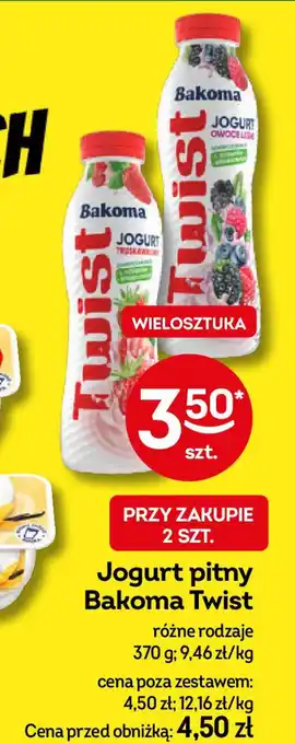 Żabka Jogurt pitny Bakoma Twist oferta