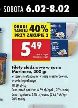 Biedronka Filety śledziowe w sosie koperkowym Marinero oferta