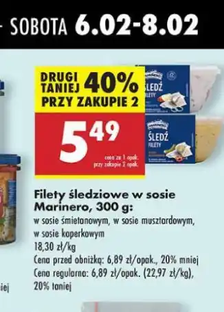 Biedronka Filety śledziowe w sosie koperkowym Marinero oferta