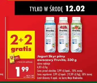 Biedronka Jogurt truskawka kiwi Fruvita Skyr oferta