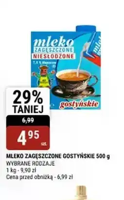 bi1 SM Gostyń Mleko gostyńskie zagęszczone niesłodzone 7,5 % tłuszczu 500 g oferta