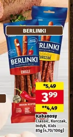 Społem Berlinki Kabanosy pikantne chilli 85 g oferta