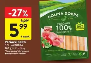 Intermarche Dolina Dobra Parówki 100 % polskiej szynki 200 g oferta