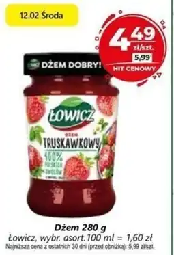 Społem Łowicz Dżem truskawkowy o obniżonej zawartości cukrów 280 g oferta