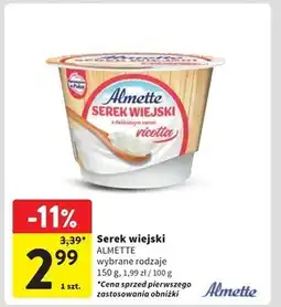 Intermarche Almette Serek wiejski z delikatnym serem ricotta 150 g oferta