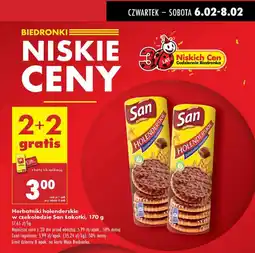 Biedronka Ciastka holenderskie w czekoladzie San łakotki oferta