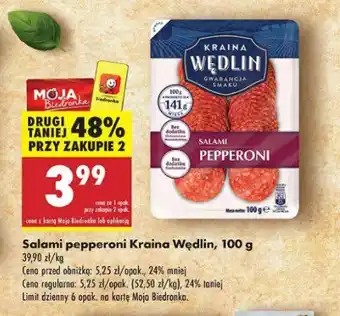 Biedronka Salami pepperoni Kraina wędlin oferta