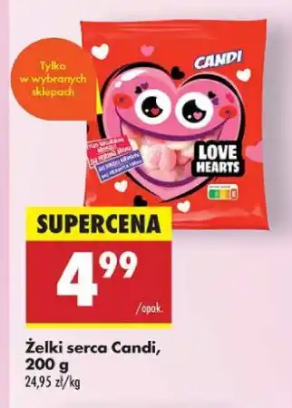 Biedronka Żelki serduszka śmietankowo-owocowe Candi (biedronka) oferta