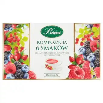 Euro Sklep Bifix Zestaw herbatek owocowych ekspresowych kompozycja 6 smaków 120 g (60 x 2 g) oferta